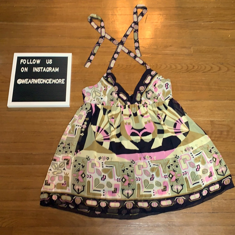 Printed Silk Halter Tunic